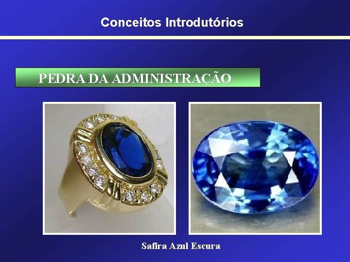Conceitos Introdutórios PEDRA DA ADMINISTRAÇÃO Safira Azul Escura 