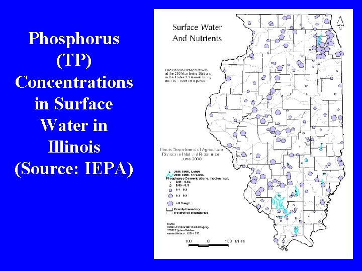 Phosphorus (TP) Concentrations in Surface Water in Illinois (Source: IEPA) 