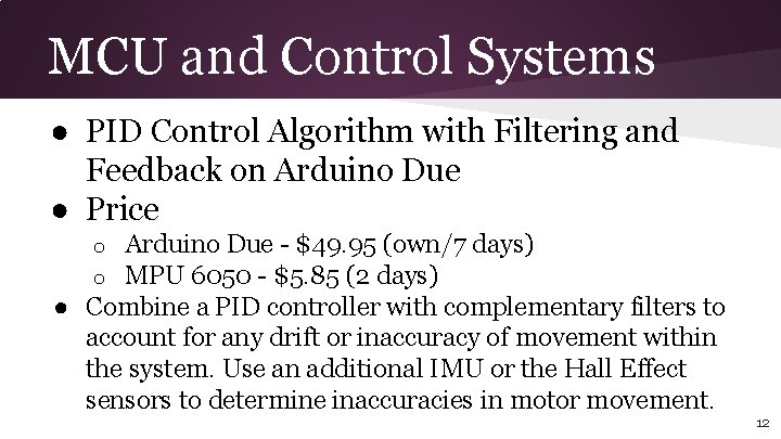 MCU and Control Systems ● PID Control Algorithm with Filtering and Feedback on Arduino