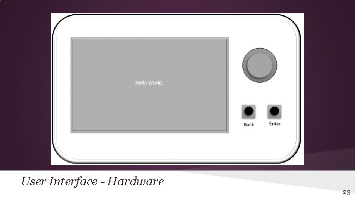 User Interface - Hardware 23 