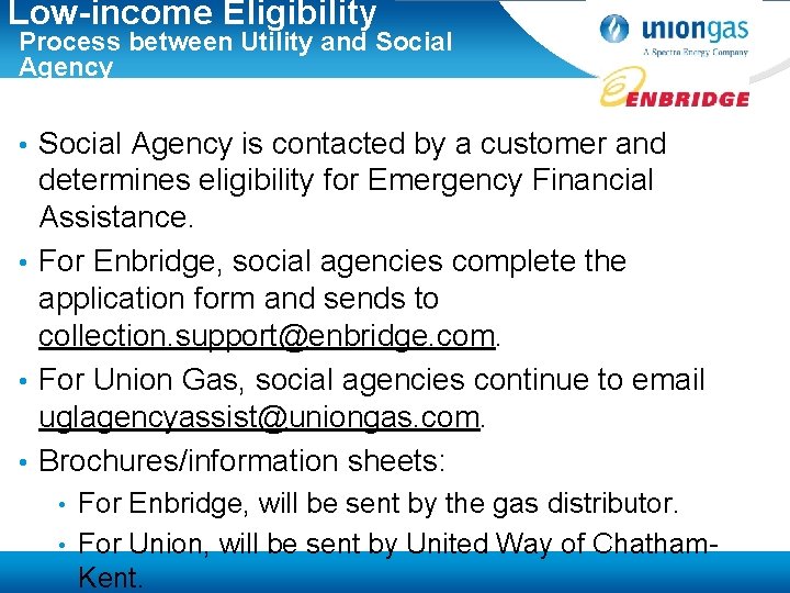 Low-income Eligibility Process between Utility and Social Agency is contacted by a customer and
