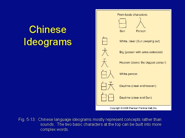 Chinese Ideograms Fig. 5 -13: Chinese language ideograms mostly represent concepts rather than sounds.