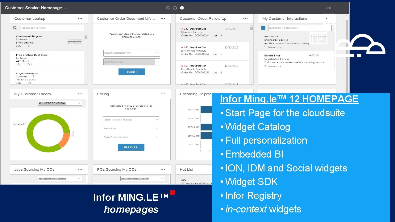 Infor MING. LE™ homepages Infor Ming. le™ 12 HOMEPAGE • Start Page for the