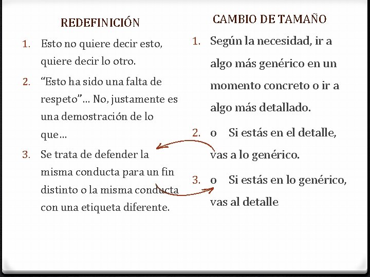 REDEFINICIÓN 1. Esto no quiere decir esto, quiere decir lo otro. 2. “Esto ha