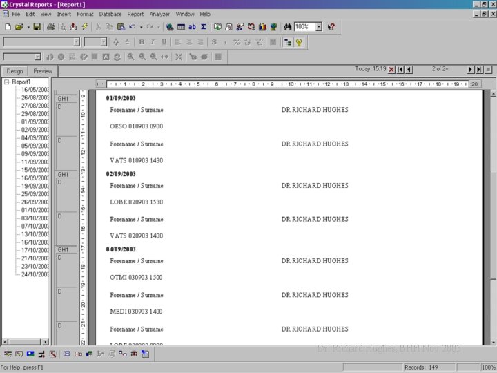 Dr. Richard Hughes, BHH Nov 2003 