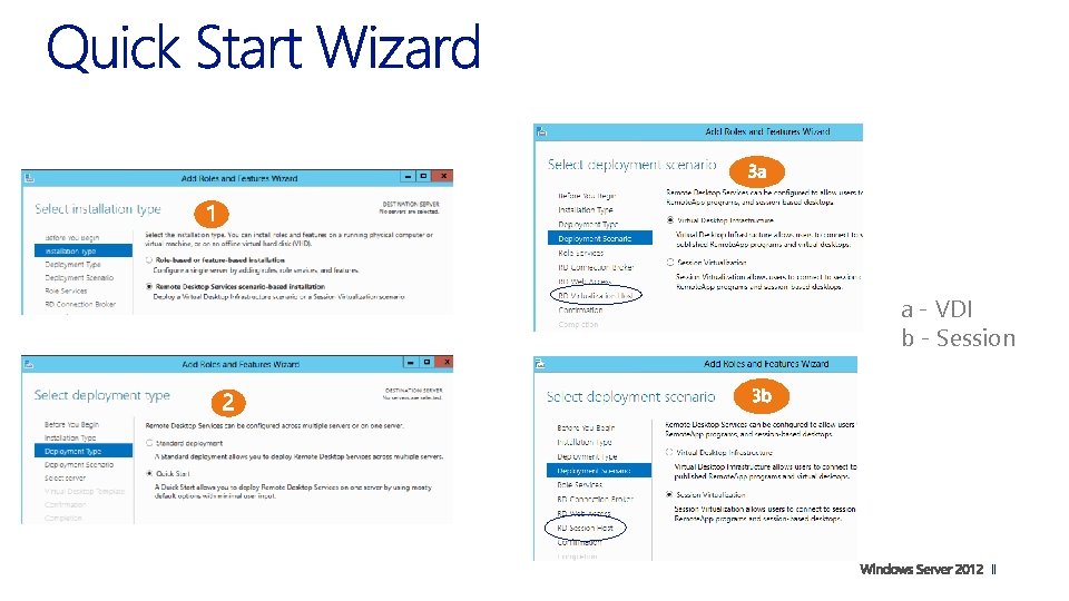a - VDI b - Session 