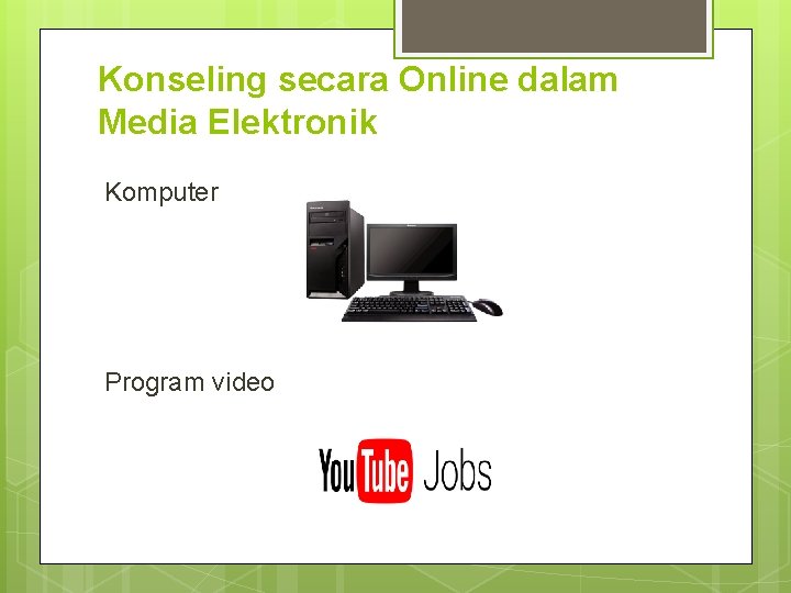 Konseling secara Online dalam Media Elektronik Komputer Program video 