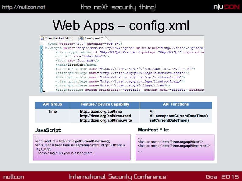 Web Apps – config. xml 