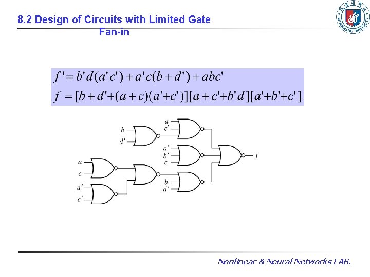 8. 2 Design of Circuits with Limited Gate Fan-in Nonlinear & Neural Networks LAB.