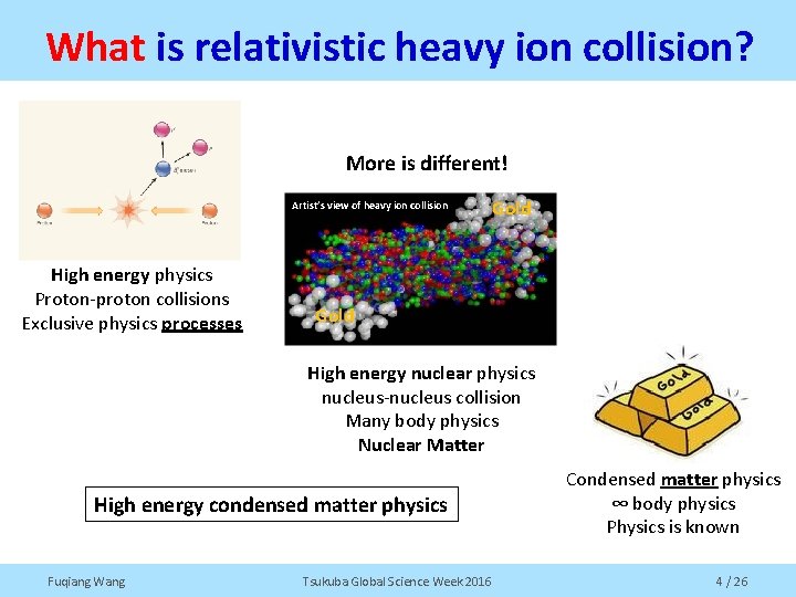 What is relativistic heavy ion collision? More is different! Artist’s view of heavy ion