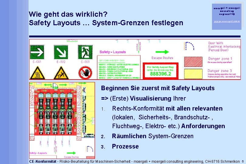 Wie geht das wirklich? Safety Layouts … System-Grenzen festlegen moergeli + moergeli consulting engineering