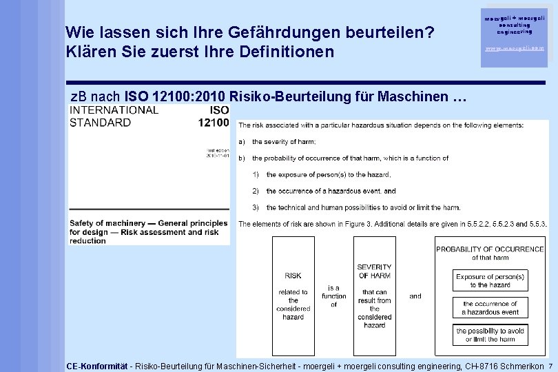 Wie lassen sich Ihre Gefährdungen beurteilen? Klären Sie zuerst Ihre Definitionen moergeli + moergeli