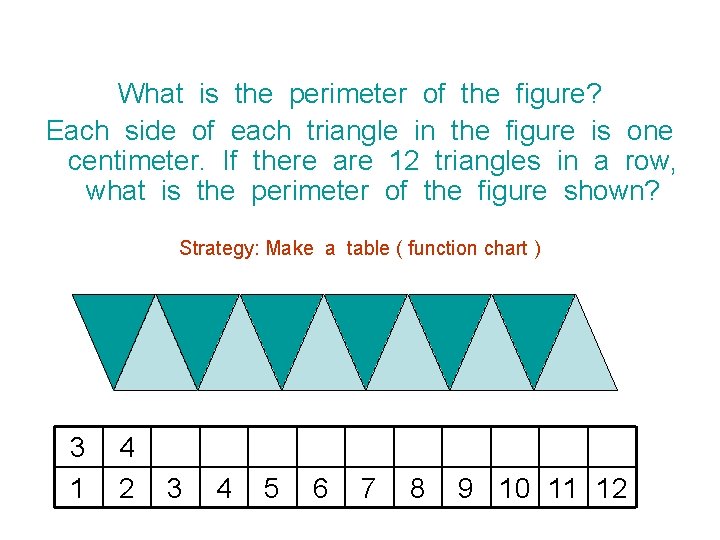 What is the perimeter of the figure? Each side of each triangle in the