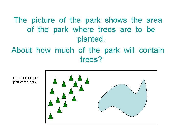 The picture of the park shows the area of the park where trees are