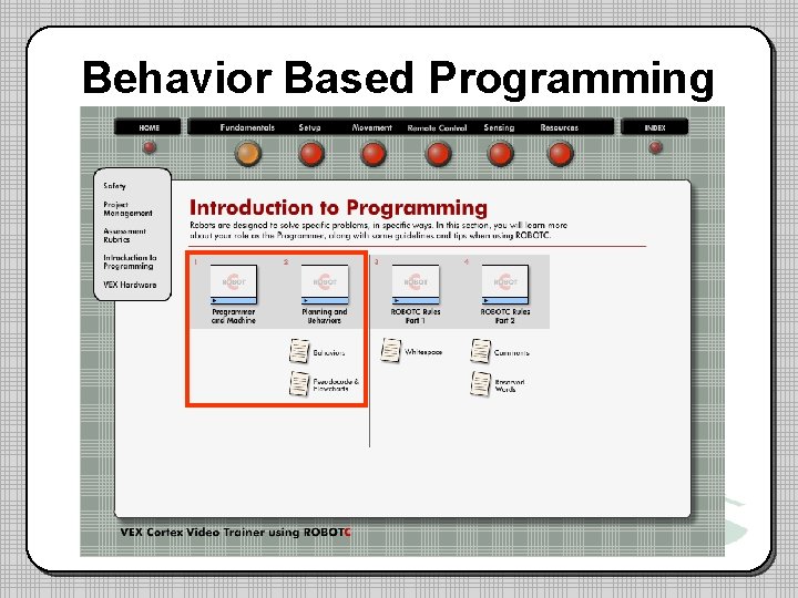 Behavior Based Programming Behavior Based Programming