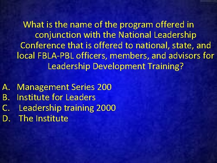 What is the name of the program offered in conjunction with the National Leadership