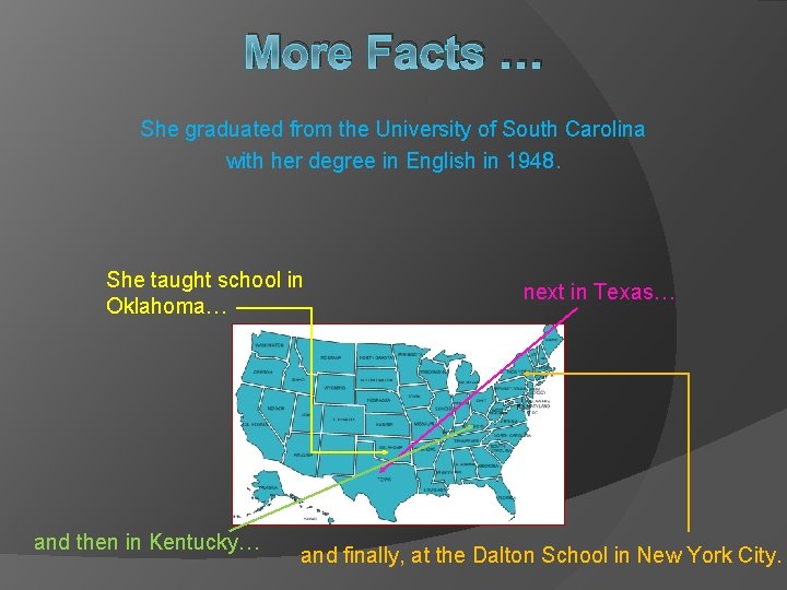 More Facts … She graduated from the University of South Carolina with her degree