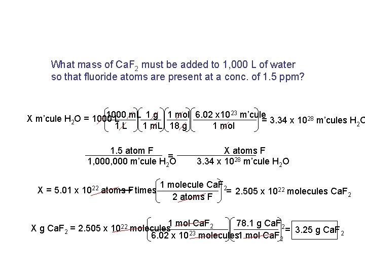 What mass of Ca. F 2 must be added to 1, 000 L of