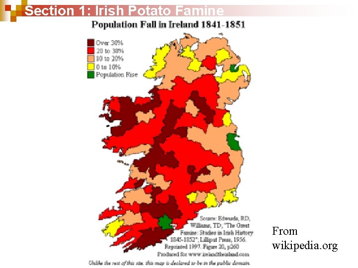 Section 1: Irish Potato Famine From wikipedia. org 