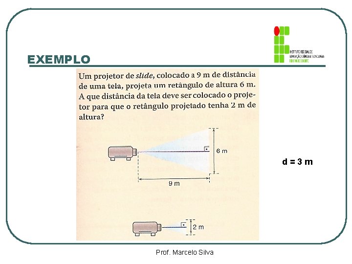 EXEMPLO d=3 m Prof. Marcelo Silva 