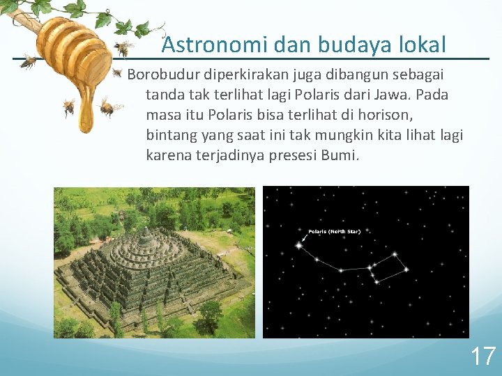 Astronomi dan budaya lokal Borobudur diperkirakan juga dibangun sebagai tanda tak terlihat lagi Polaris