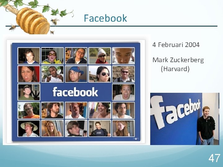 Facebook 4 Februari 2004 Mark Zuckerberg (Harvard) 11 Septmbr 2006 47 