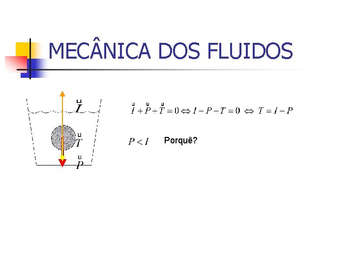 MEC NICA DOS FLUIDOS Porquê? 