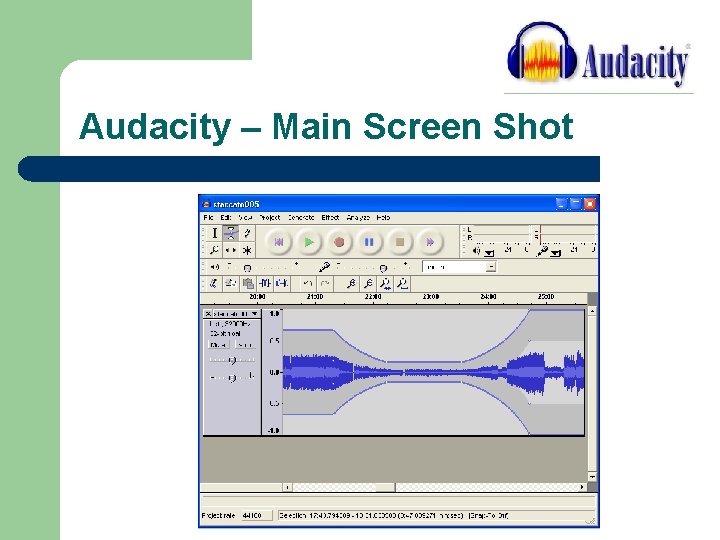 Audacity – Main Screen Shot 