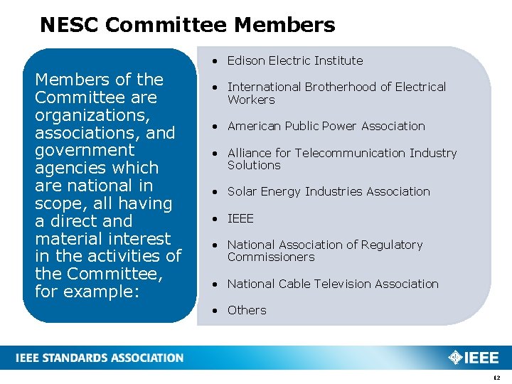 NESC Committee Members • Edison Electric Institute Members of the Committee are organizations, associations, NESC Committee Members • Edison Electric Institute Members of the Committee are organizations, associations,