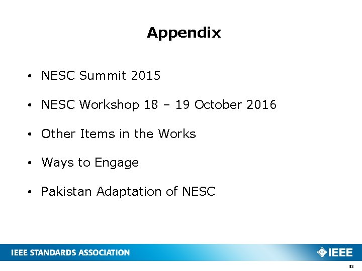 Appendix • NESC Summit 2015 • NESC Workshop 18 – 19 October 2016 • Appendix • NESC Summit 2015 • NESC Workshop 18 – 19 October 2016 •