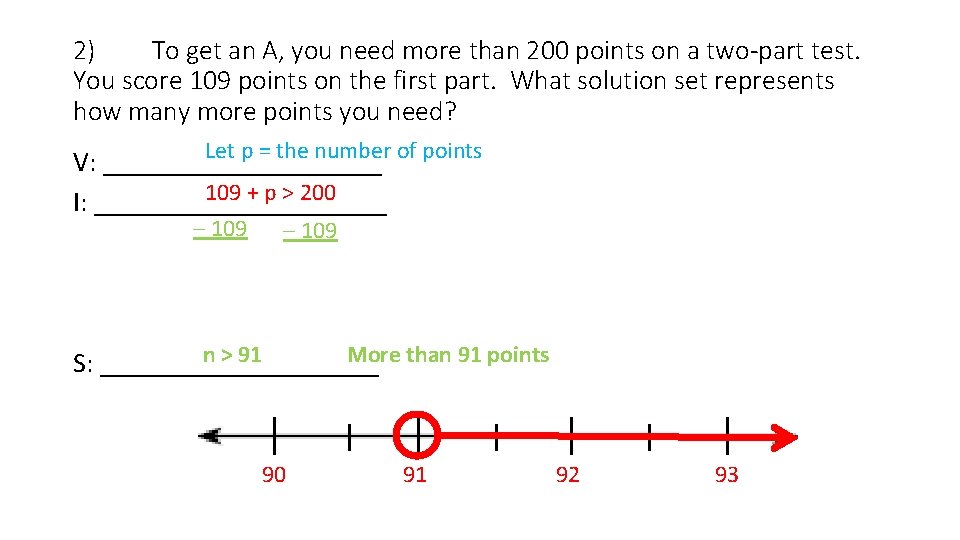2) To get an A, you need more than 200 points on a two-part