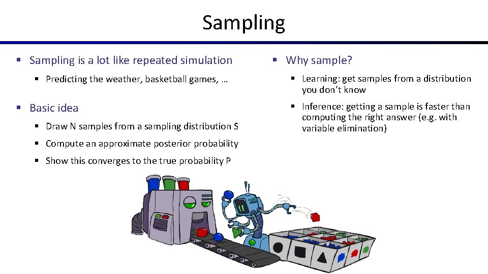 Sampling § Sampling is a lot like repeated simulation § Predicting the weather, basketball Sampling § Sampling is a lot like repeated simulation § Predicting the weather, basketball