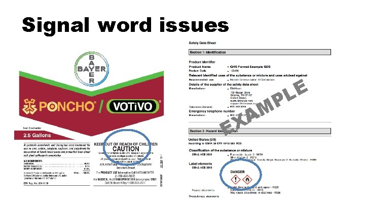 Signal word issues EX E L P M A 