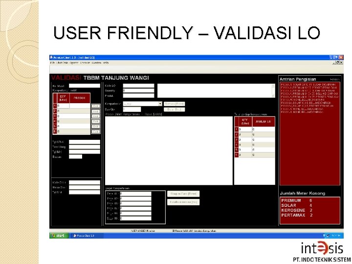 USER FRIENDLY – VALIDASI LO 