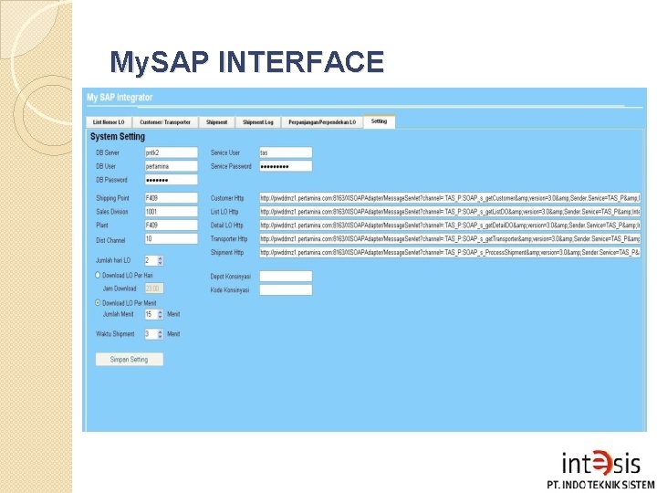 My. SAP INTERFACE 