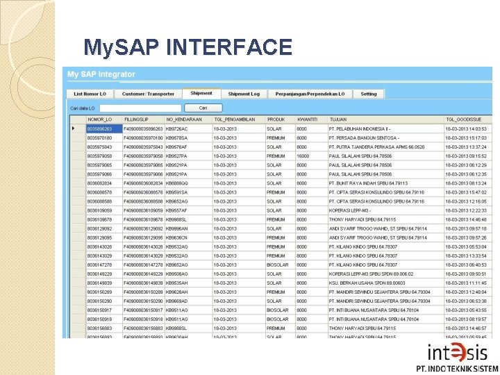 My. SAP INTERFACE 