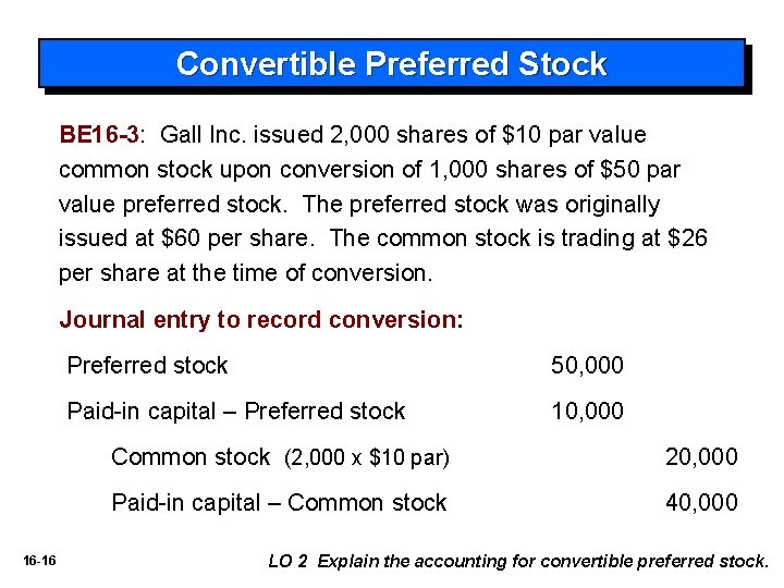 Convertible Preferred Stock BE 16 -3: Gall Inc. issued 2, 000 shares of $10