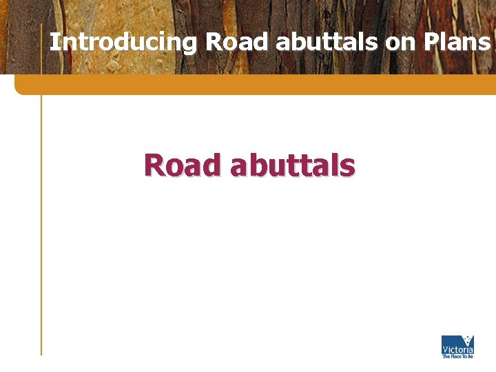 Introducing Road abuttals on Plans Road abuttals 