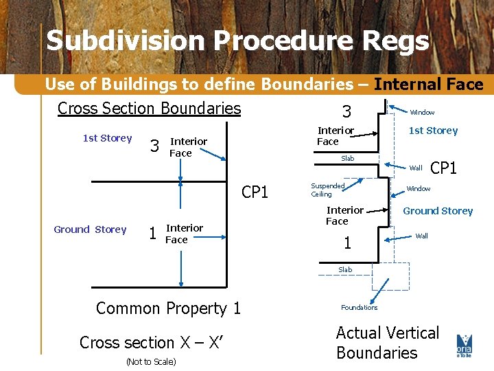 Subdivision Procedure Regs Use of Buildings to define Boundaries – Internal Face Cross Section