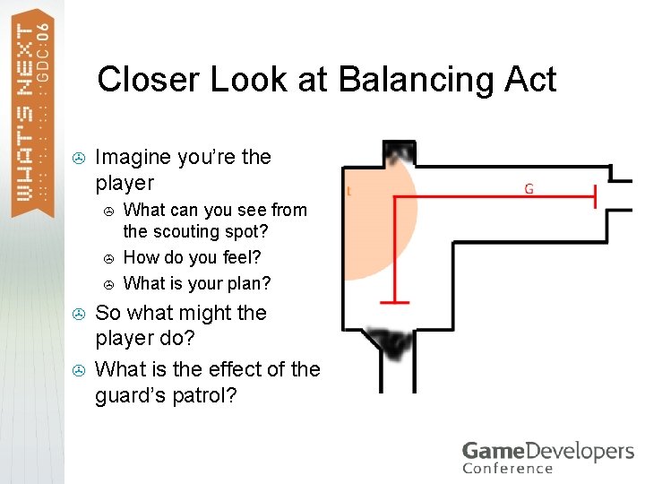 Closer Look at Balancing Act > Imagine you’re the player > > > What