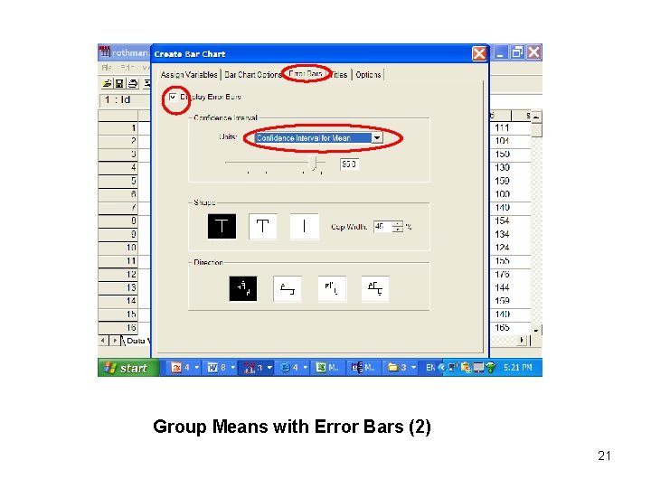 Group Means with Error Bars (2) 21 
