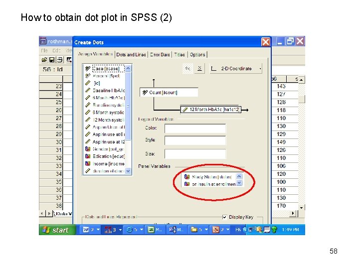 How to obtain dot plot in SPSS (2) 58 