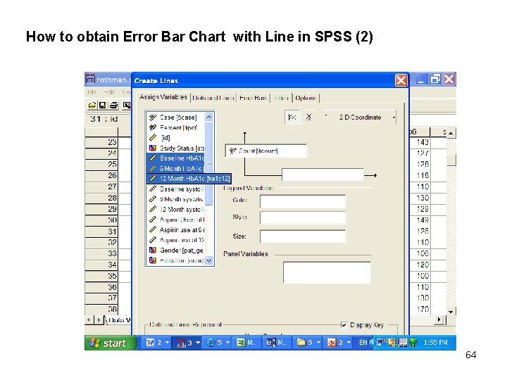 How to obtain Error Bar Chart with Line in SPSS (2) 64 