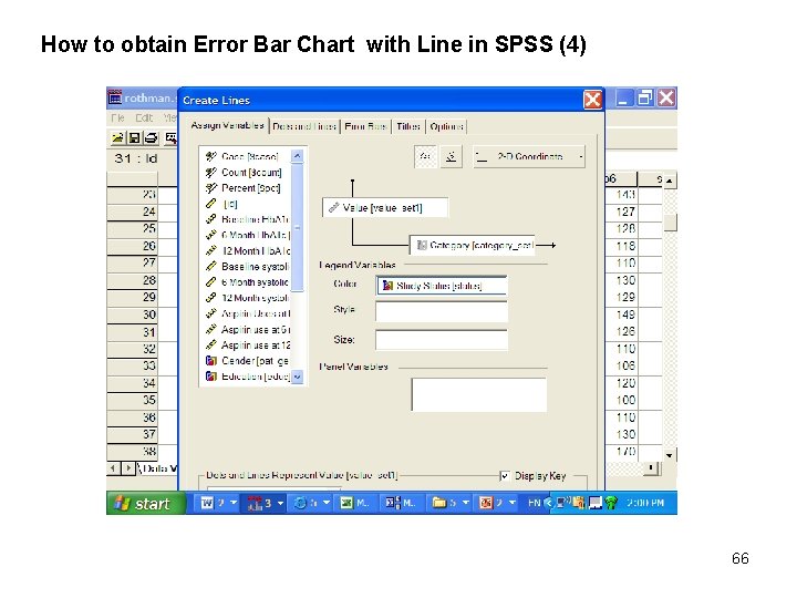 How to obtain Error Bar Chart with Line in SPSS (4) 66 