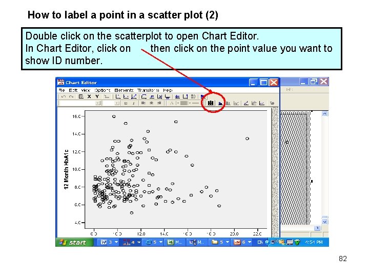 How to label a point in a scatter plot (2) Double click on the