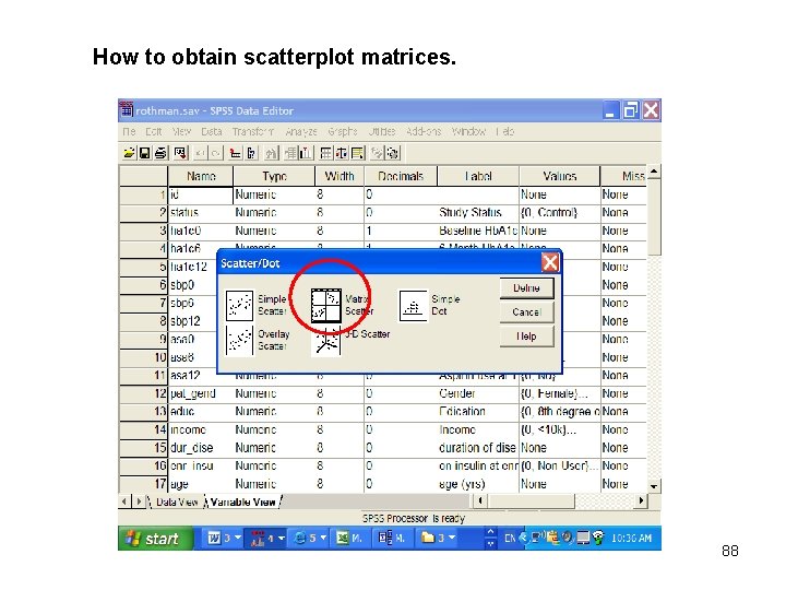 How to obtain scatterplot matrices. 88 