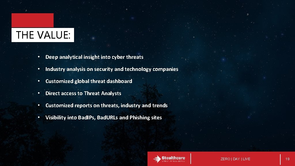 THE VALUE: • Deep analytical insight into cyber threats • Industry analysis on security