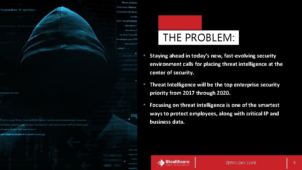 THE PROBLEM: • Staying ahead in today’s new, fast-evolving security environment calls for placing