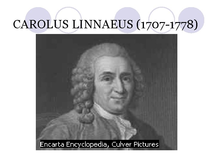 CAROLUS LINNAEUS (1707 -1778) 