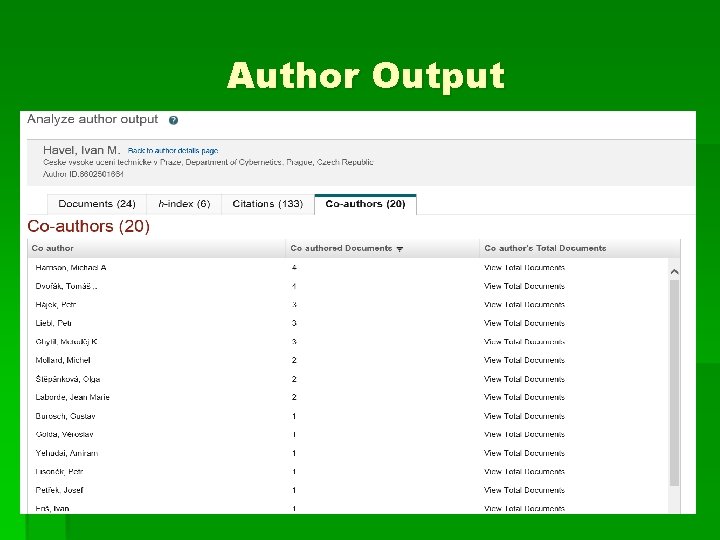 Author Output 